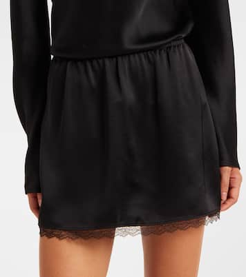 Barb lace-trimmed satin miniskirt | Leset