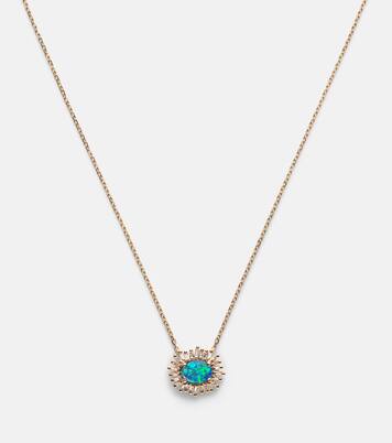 One Of A Kind 18kt gold necklace with opal and diamonds | Suzanne Kalan