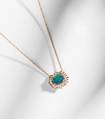 One Of A Kind 18kt gold necklace with opal and diamonds | Suzanne Kalan