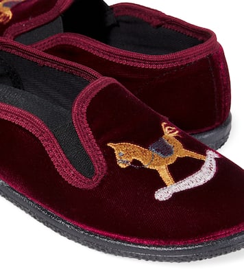 Embroidered velvet slip-on shoes | PèPè
