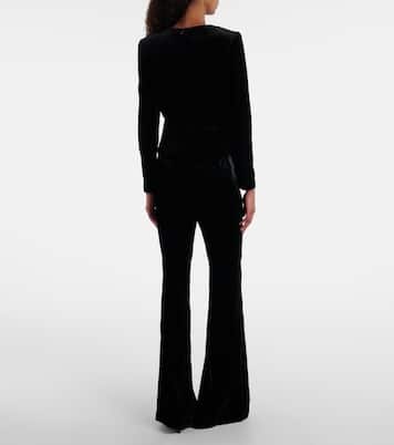 Top asimétrico de terciopelo adornado | Roland Mouret