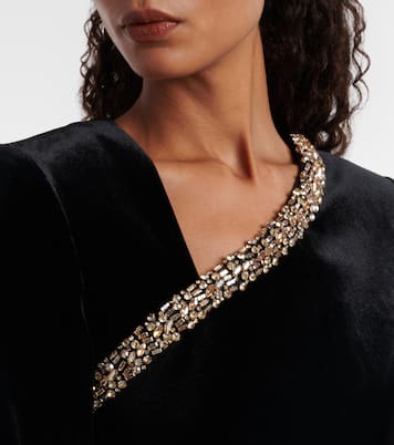 Top asimétrico de terciopelo adornado | Roland Mouret