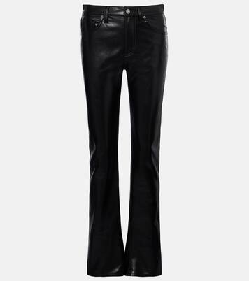 Mid-rise leather-blend bootcut pants | Agolde
