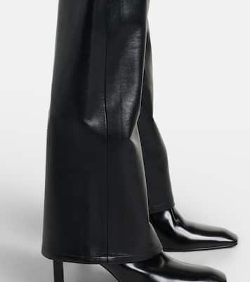 Mid-rise leather-blend bootcut pants | Agolde