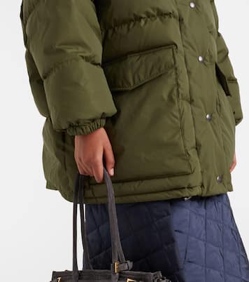 Shearling-trimmed down coat | Prada