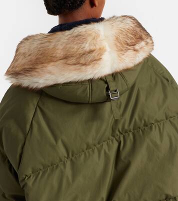 Shearling-trimmed down coat | Prada