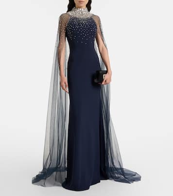Zadie caped embellished gown | Jenny Packham