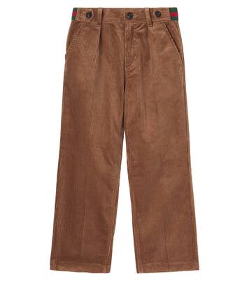 Webstripe cotton corduroy pants | Gucci Kids