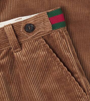 Webstripe cotton corduroy pants | Gucci Kids