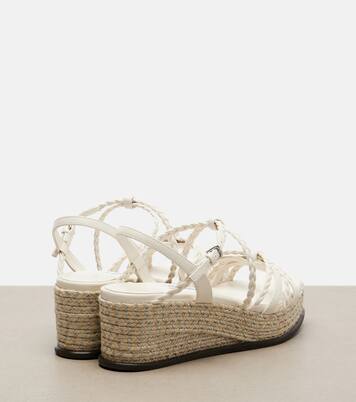 Nyra 브레이디드 레더 에스파드리유 웨지 슈즈 | Jimmy Choo