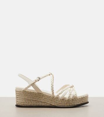 Nyra 브레이디드 레더 에스파드리유 웨지 슈즈 | Jimmy Choo