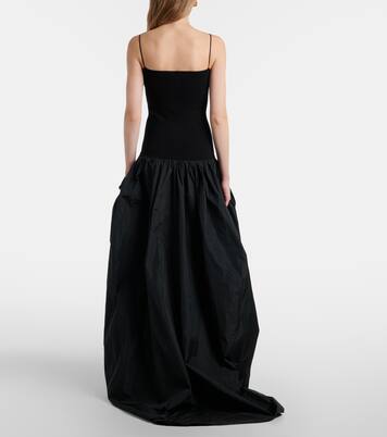 Abito lungo asimmetrico in crêpe e jersey | Stella McCartney