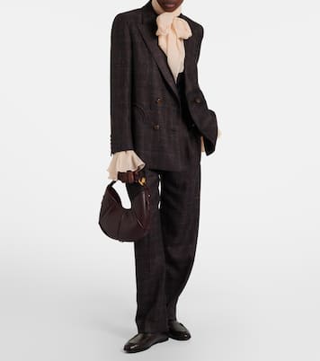 Fox checked wool and silk wide-leg pants | Blazé Milano