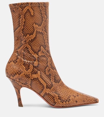 Jamie snake-effect leather ankle boots | Amina Muaddi