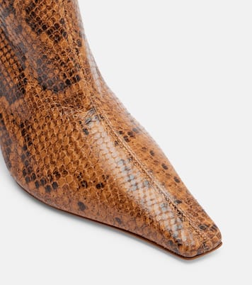 Jamie snake-effect leather ankle boots | Amina Muaddi