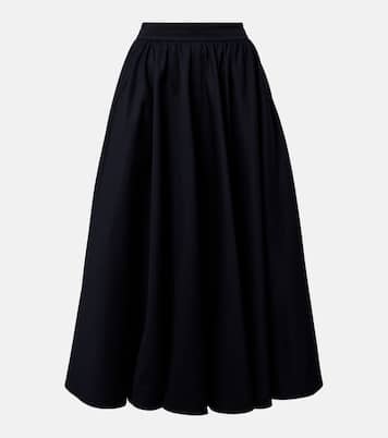 Pleated cotton midi skirt | Patou