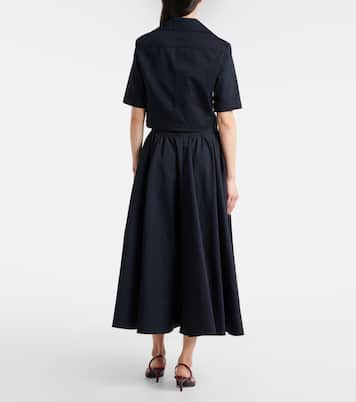 Pleated cotton midi skirt | Patou