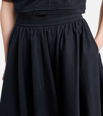 Pleated cotton midi skirt | Patou