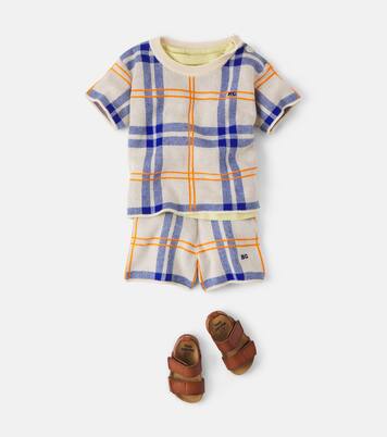 Baby checked cotton T-shirt and shorts set | Bobo Choses