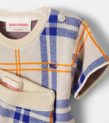 Baby checked cotton T-shirt and shorts set | Bobo Choses