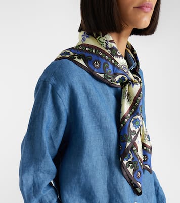 Sciarpa in raso di seta con stampa floreale | Alémais