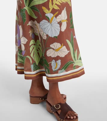 Alfie gathered cotton and silk midi dress | Alémais