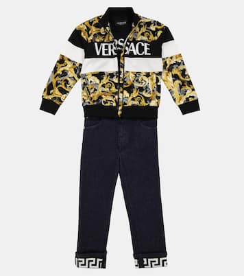 Reißverschlussjacke Baroccoflage aus Baumwolle | Versace Kids