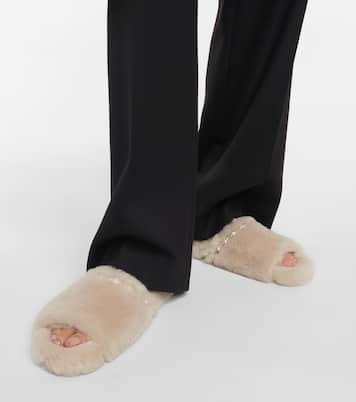 Acinda embellished shearling slides | Jimmy Choo