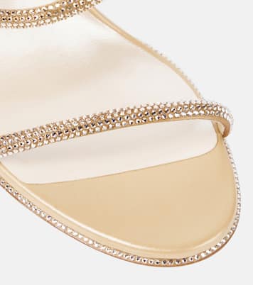 Verzierte Sandalen Cleo aus Metallic-Leder | Rene Caovilla