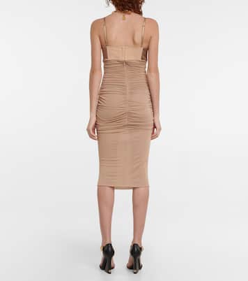 Midikleid aus Satin und Jersey | Dolce&Gabbana