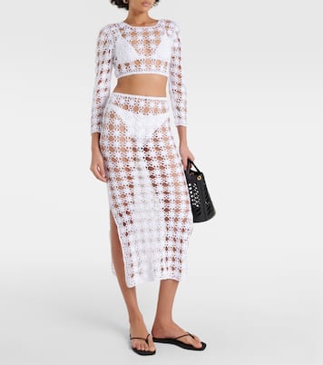 Rosette crochet cotton midi skirt | Anna Kosturova