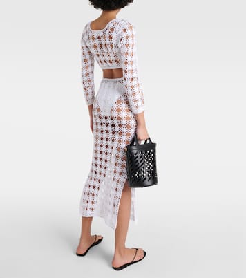 Rosette crochet cotton midi skirt | Anna Kosturova