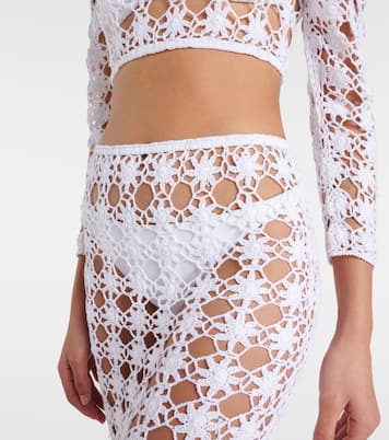 Rosette crochet cotton midi skirt | Anna Kosturova