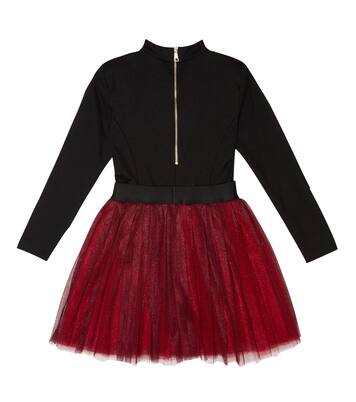 Bedrucktes Kleid aus Tüll | Balmain Kids