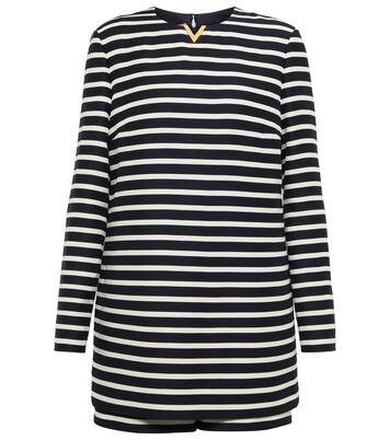 Combi-short VGOLD rayée en laine mélangée | Valentino