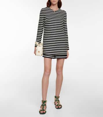Combi-short VGOLD rayée en laine mélangée | Valentino