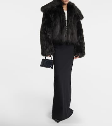 Faux fur coat in black - Ami Paris | Mytheresa