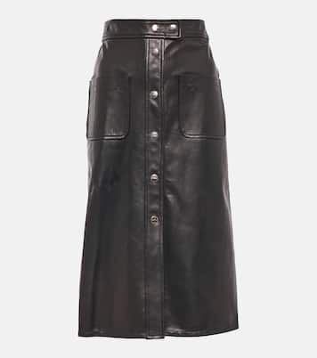 High-rise leather midi skirt | Etro