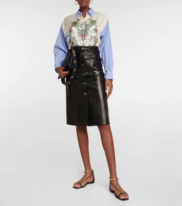 High-rise leather midi skirt | Etro