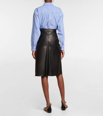 High-rise leather midi skirt | Etro