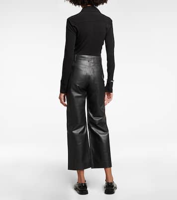 Pantalon White Label à taille haute en cuir | Proenza Schouler