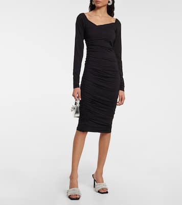 Tori cotton-blend jersey midi dress | Velvet