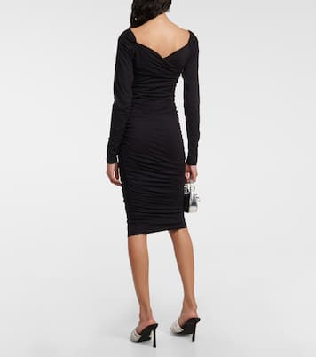 Tori cotton-blend jersey midi dress | Velvet