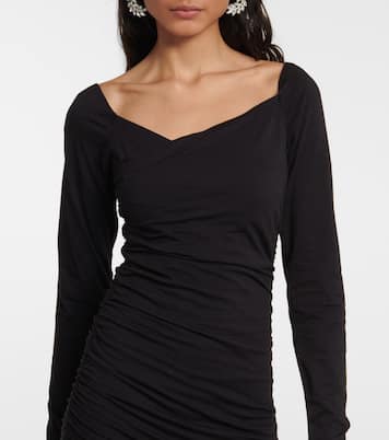 Tori cotton-blend jersey midi dress | Velvet