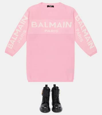 Pulloverkleid aus Baumwolle und Kaschmir | Balmain Kids