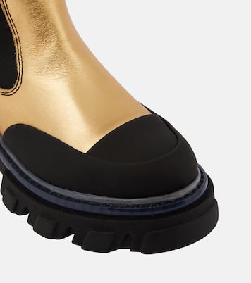 Bottines Chelsea en cuir métallisé | Ganni