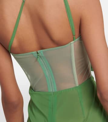 Vestido corto de un hombro drapeado | Nensi Dojaka