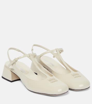 Pumps slingback in vernice | Miu Miu