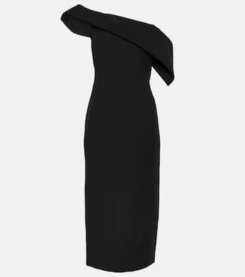 Abito midi asimmetrico in lana e seta | Roland Mouret