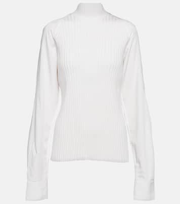 Top de cuello alto de mezcla de lana | Toteme